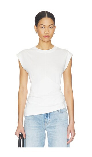 PISTOLA Nya Draped Tee Shirt in White. - size L | Revolve Clothing (Global)