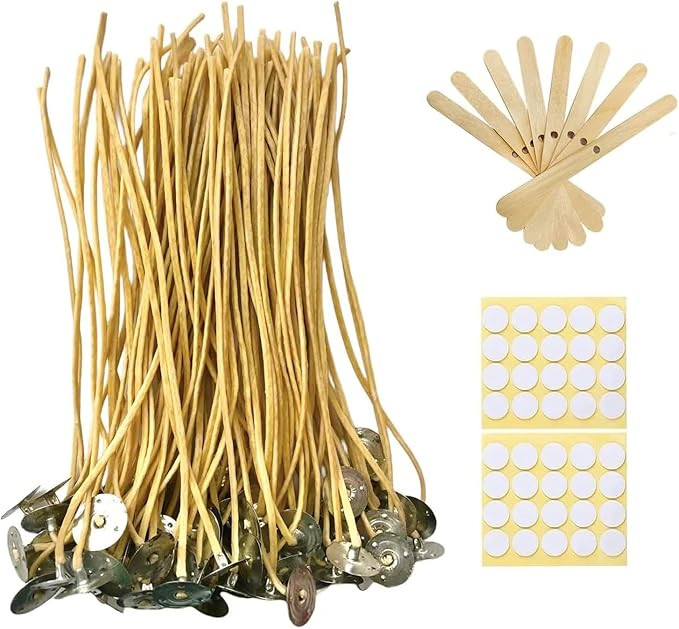 Candle Wicks 100 PCS 8 inch Hemp Candle Wicks 2.5mm Organic Beeswax Candle Wicks for Candle Makin... | Amazon (US)
