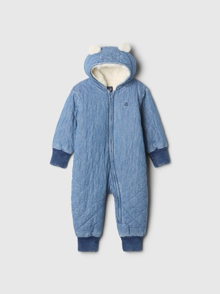 Baby Quilted Cozy Chambray One-Piece | Gap (US)