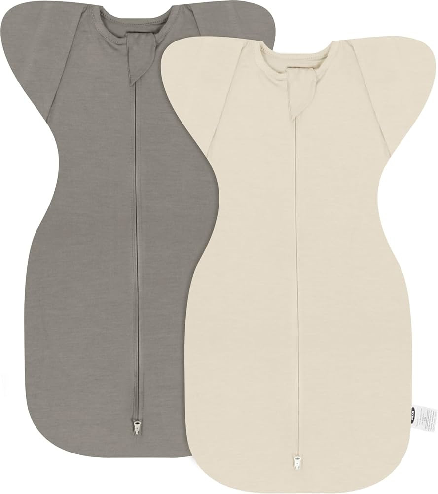 MEXXI Swaddle Baby Sleep Sack With Arms Up, 2 Pack Baby Transitional Swaddle with Double Zipper,0... | Amazon (US)