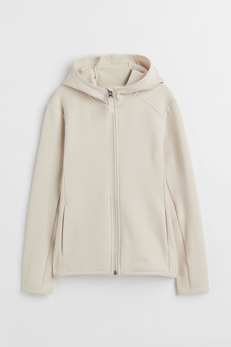 H & M - Hooded Fleece Jacket - Beige | H&M (US + CA)