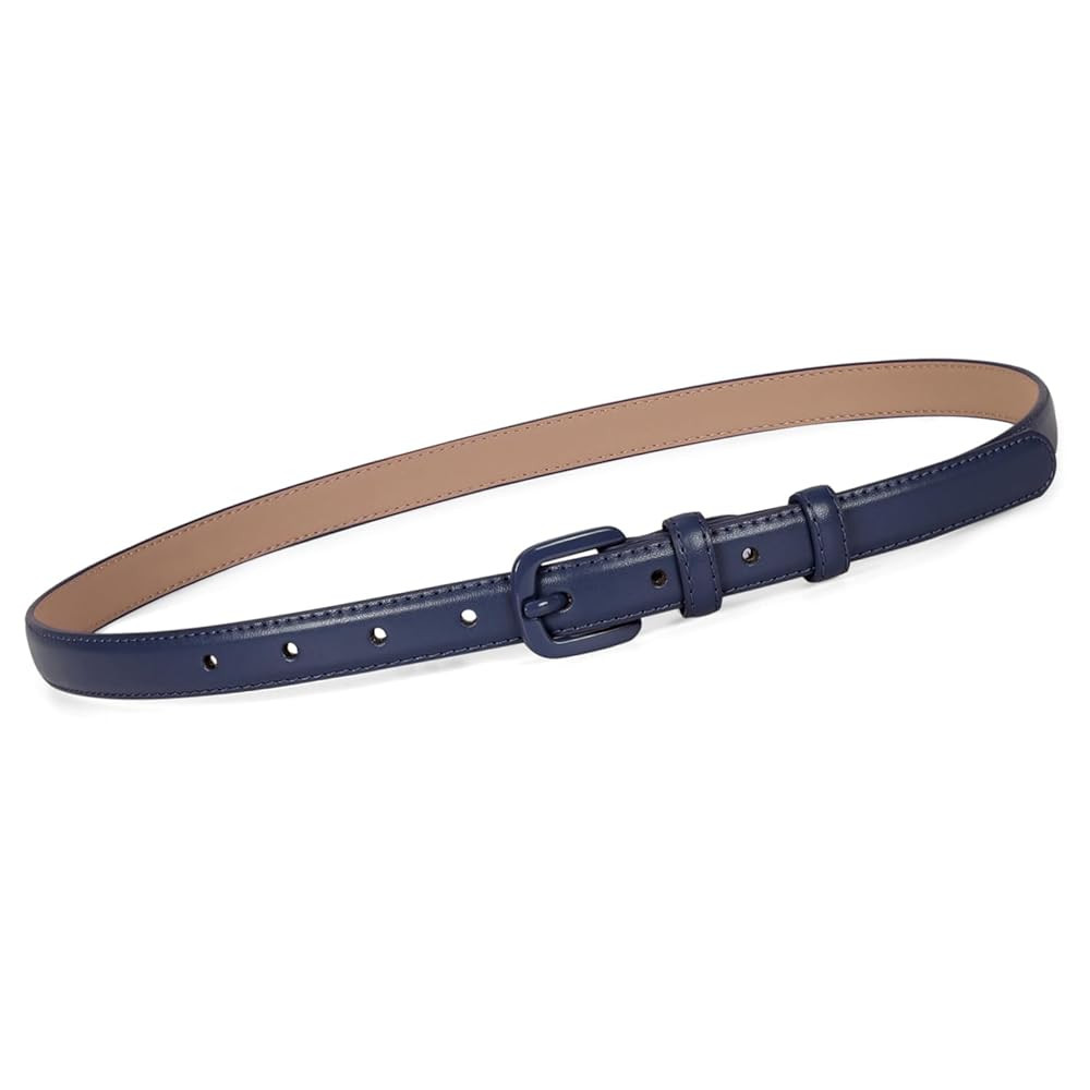 WHIPPY Women Skinny Leather Belt Thin Waist Jeans Belt for Pants in Pin Buckle Belt | Amazon (US)