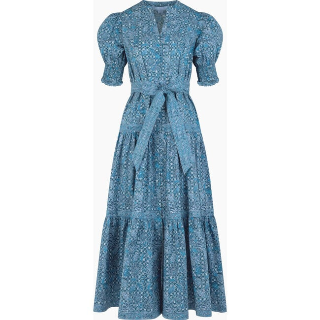 Hill House Home | The Yara Dress, (Navy Blue Calico Trellis, Size Small) | Maisonette | Maisonette