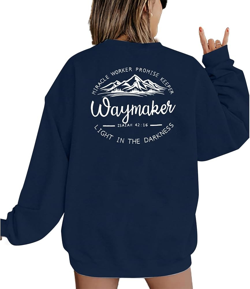 JINTING Christian Jesus Sweatshirt Women Religious Faith Sweatshirts Inspirational Waymaker Pullo... | Amazon (US)