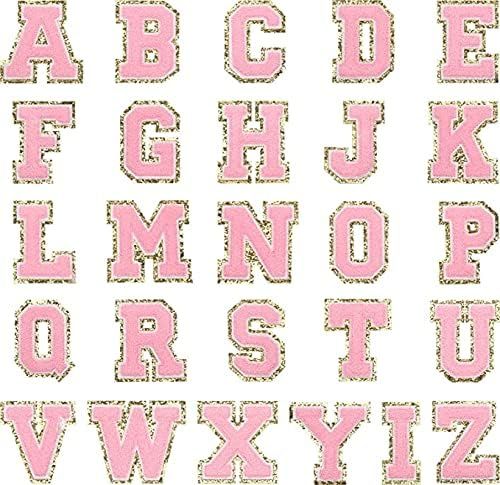 26 Pieces A-Z Glitters Patch Iron On Letters Sew On Embroidered Patches Varsity Chenille English Alp | Amazon (CA)