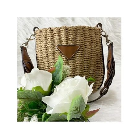 Sanviglor Ladies Fashion Straw Bucket Bag Women Luxury Hand-woven Shoulder Bags Classic Phone Summer | Walmart (US)