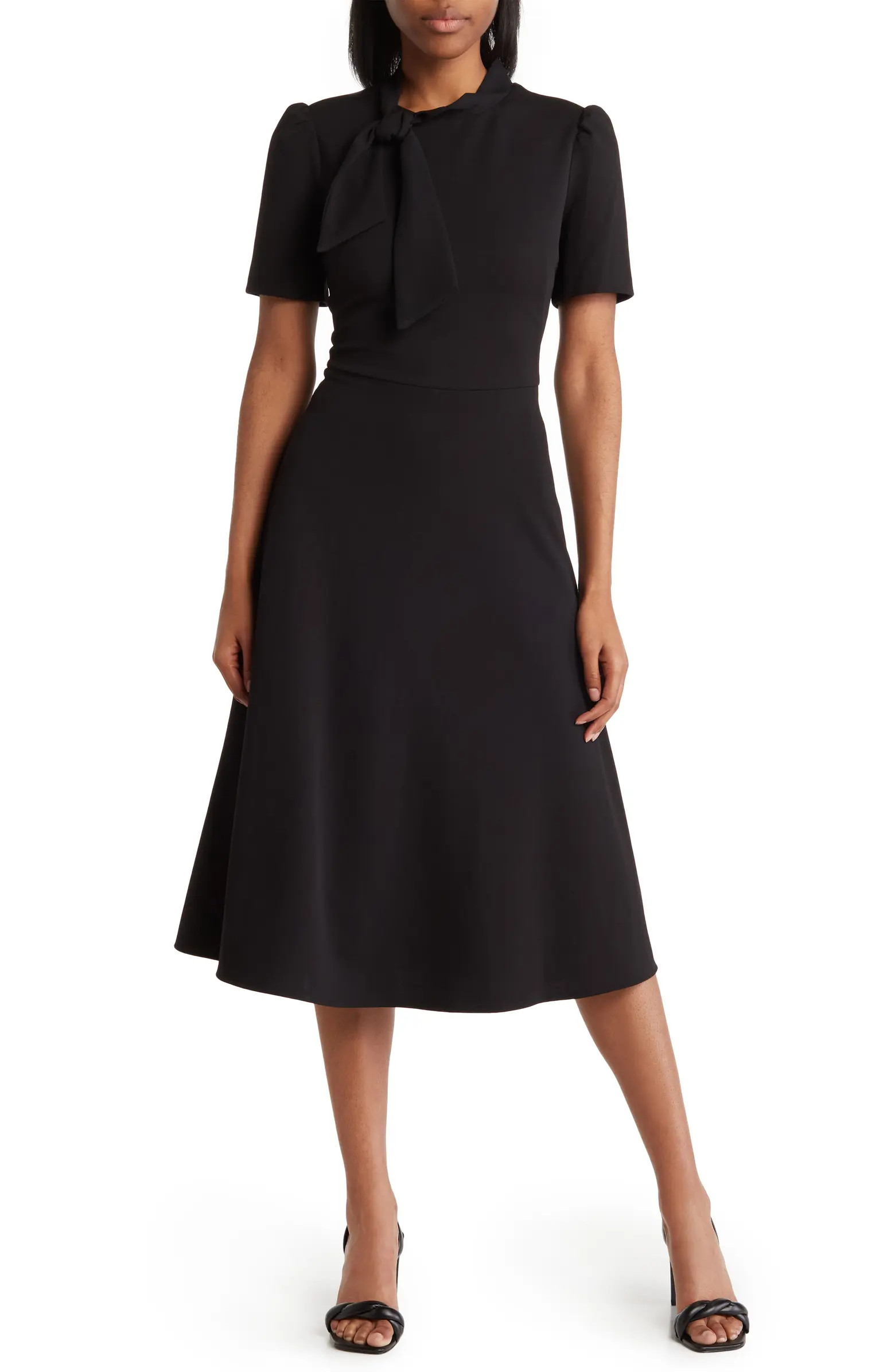 Maggy London Short Sleeve Necktie Midi Dress | Nordstromrack | Nordstrom Rack