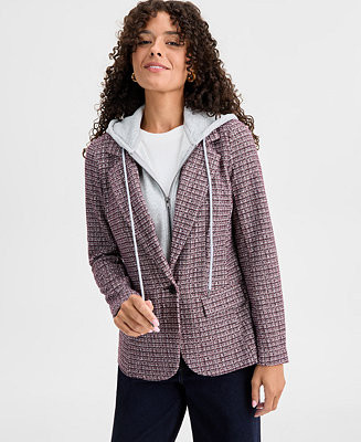 Women's Boyfriend-Fit Layered-Look Blazer | Macy's