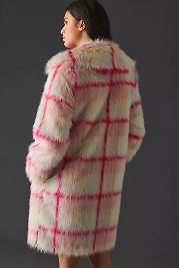 NVLT Plaid Faux Fur Jacket | Anthropologie (US)