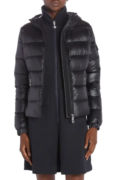 Moncler Gles Hooded Down Jacket in Black at Nordstrom, Size 1 | Nordstrom