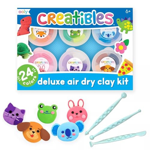 Ooly Air Dry Clay for Kids, 24 Colors Modeling Clay with 3 Shaping Tools, Play Dough Summer Craft Supplies - Creatibles | Amazon (US)