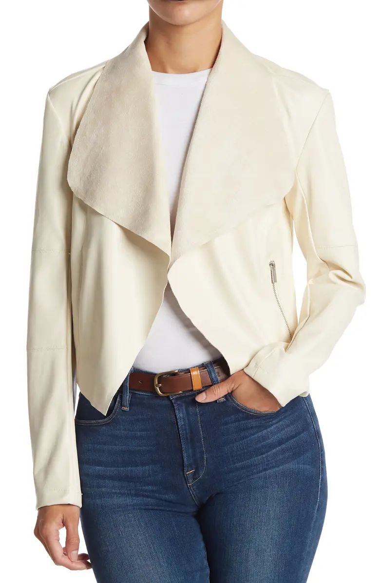 Draped Faux Leather Jacket | Nordstrom Rack