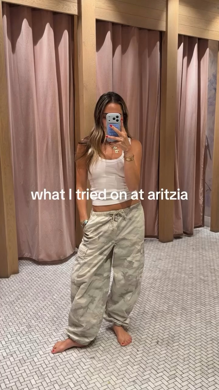 both pants are so good for spring/summer and this may be one of the BEST tank tops. — #aritziafinds #tryonhaul