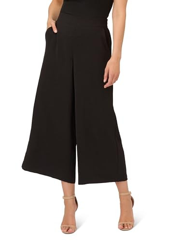 Adrianna Papell Women's Textured Wide Leg Pull ON Pant W/Slit Pockets, Black | Amazon (US)