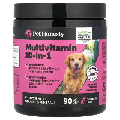 Pet Honesty Dog Multivitamin - 10 in 1 Dog Vitamins for Health & Heart - Fish Oil, Glucosamine, Probiotics, Omega Fish Oil - Dog Vitamins and | Target