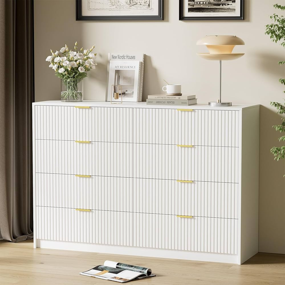 Large White Dresser with 8 Drawers, 55" Wide Dressers & Chests of Drawers with Large Capacity Sto... | Amazon (US)