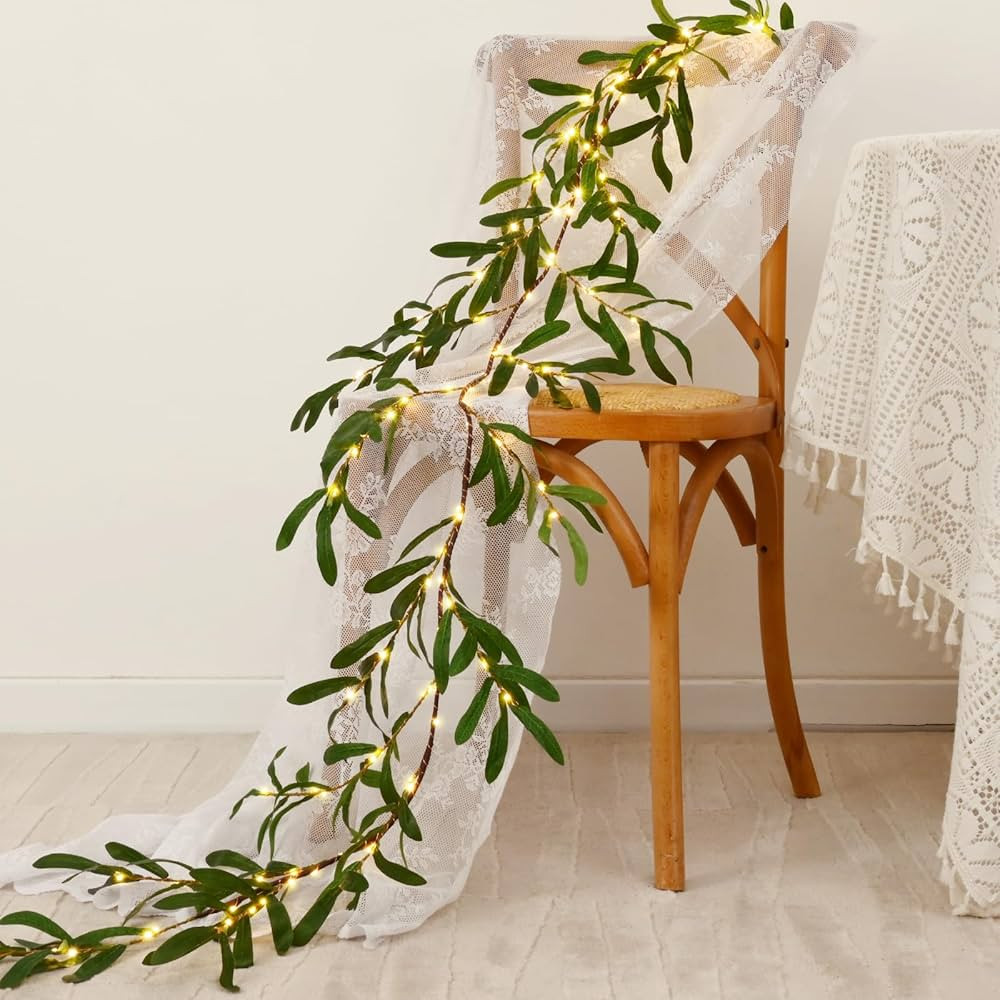 Christmas Decorations Indoor, Christmas Garland with Lights, 6FT Prelit Garland for Mantle, Green... | Amazon (US)