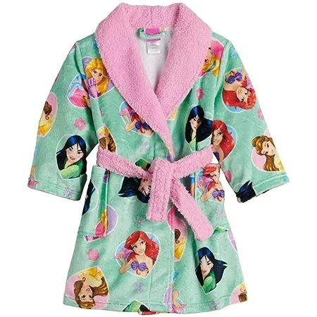 Disney Princess Robe Toddler Soft Fleece Mint with Pink Collar 4T | Walmart (US)