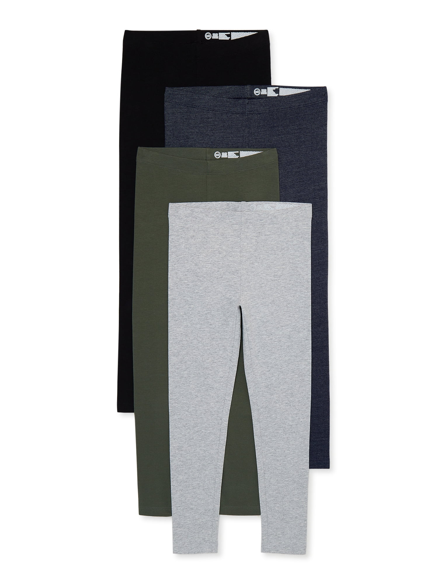 Wonder Nation Girls Kid Tough Leggings, 4-Pack, Sizes 4-18 & Plus | Walmart (US)