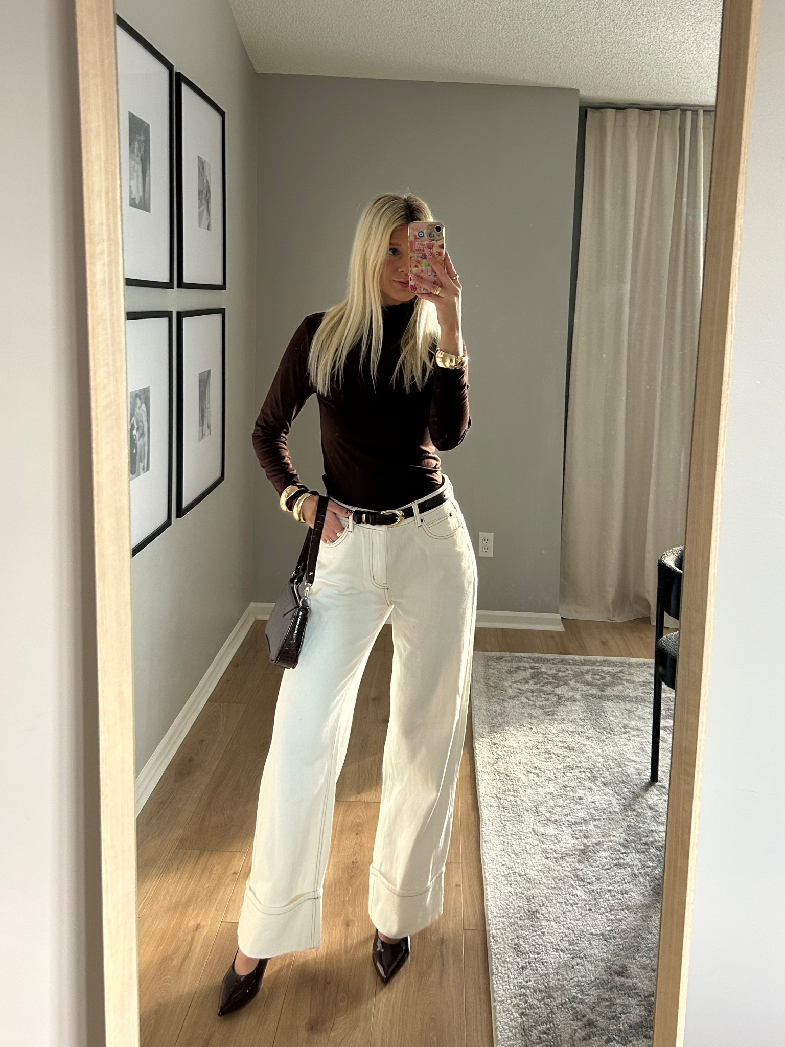 Loving mocha brown paired with winter whites. Wearing size small in turtleneck. Pants are xs, could go down a size. Paired this with a fur coat for work.

#LTKootd #LTKSeasonal #LTKWorkwear