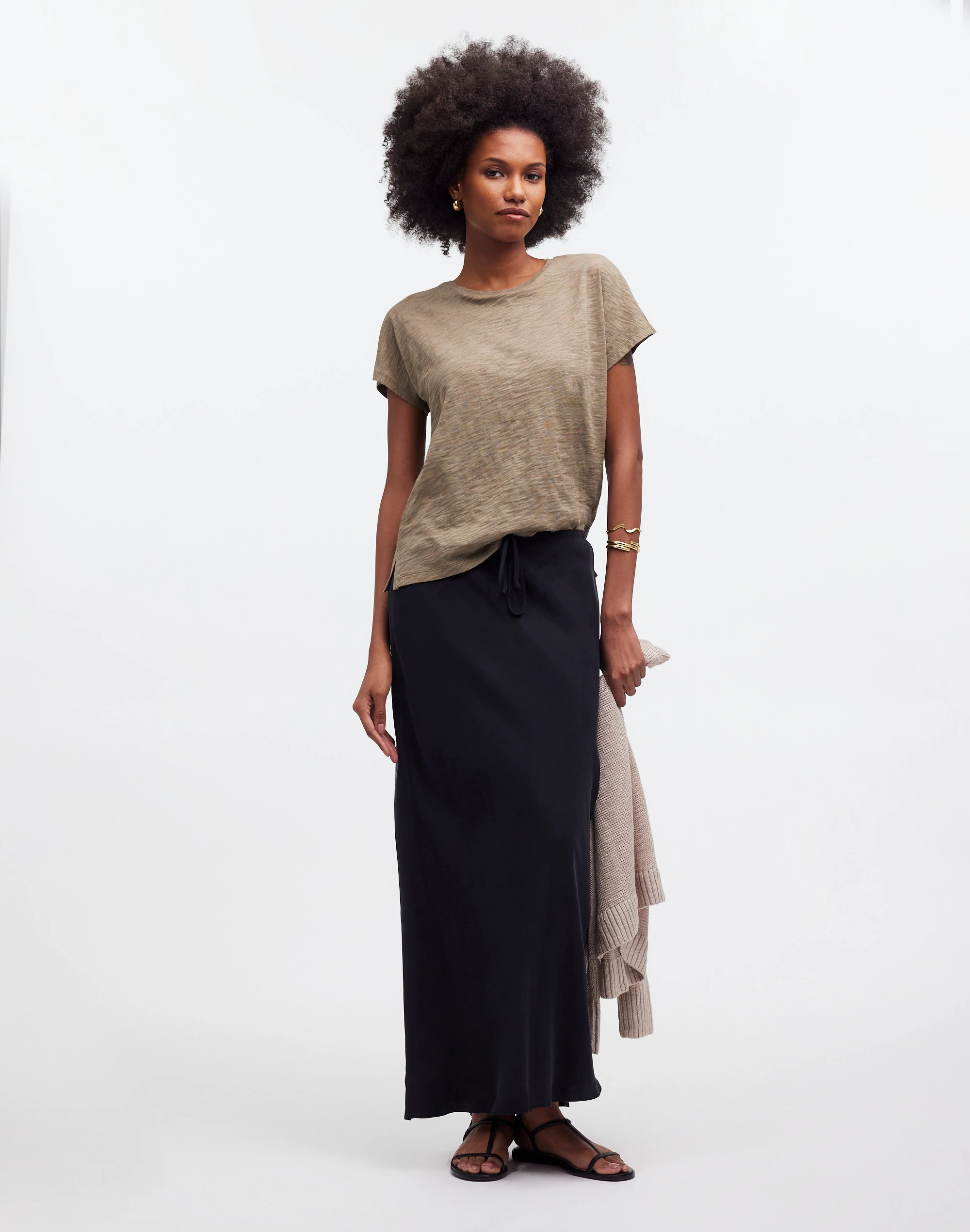 Dolman-Sleeve Crewneck Tee in Slub | Madewell