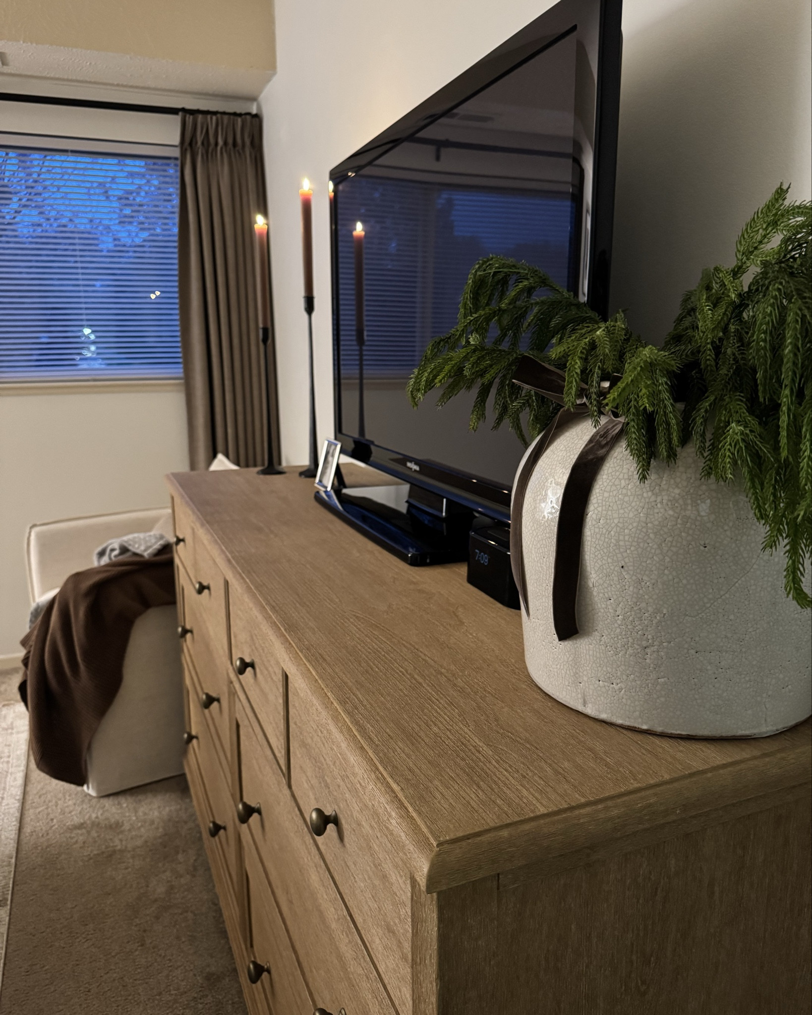 Winter decor, fall decor, summer decor, spring decor, Sausalito dresser, pottery barn dresser, Norfolk pine stems, hydrangea stems, berry stems, fall stems, arhaus vase, Santorini vase, candlesticks

#LTKHome #LTKSeasonal #LTKHoliday