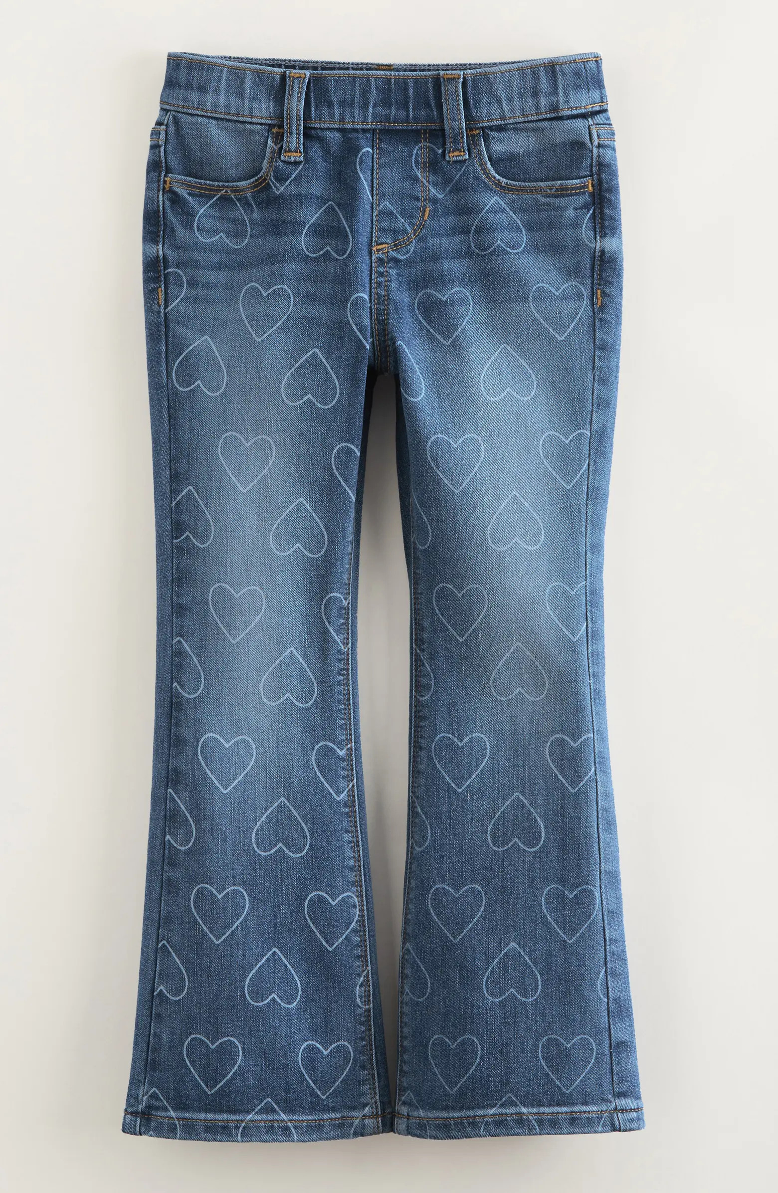 Kids' Distressed Pull On Stretch Flare Leg Jeans | Nordstrom