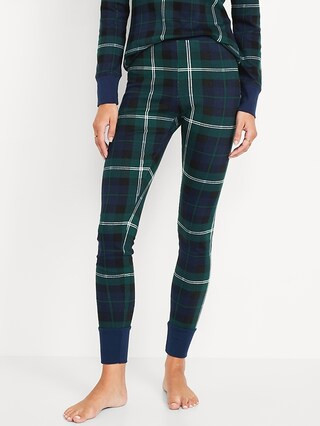High-Waisted Printed Waffle Pajama Leggings | Old Navy (US)