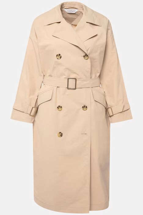 Oversized Fit Classic Double Breasted Trench | Ulla Popken