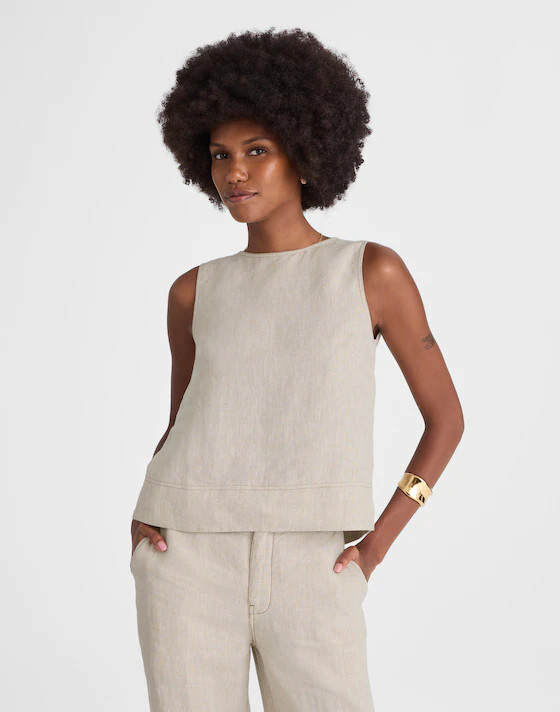 Linen Pleated Shell Top | Madewell | Madewell
