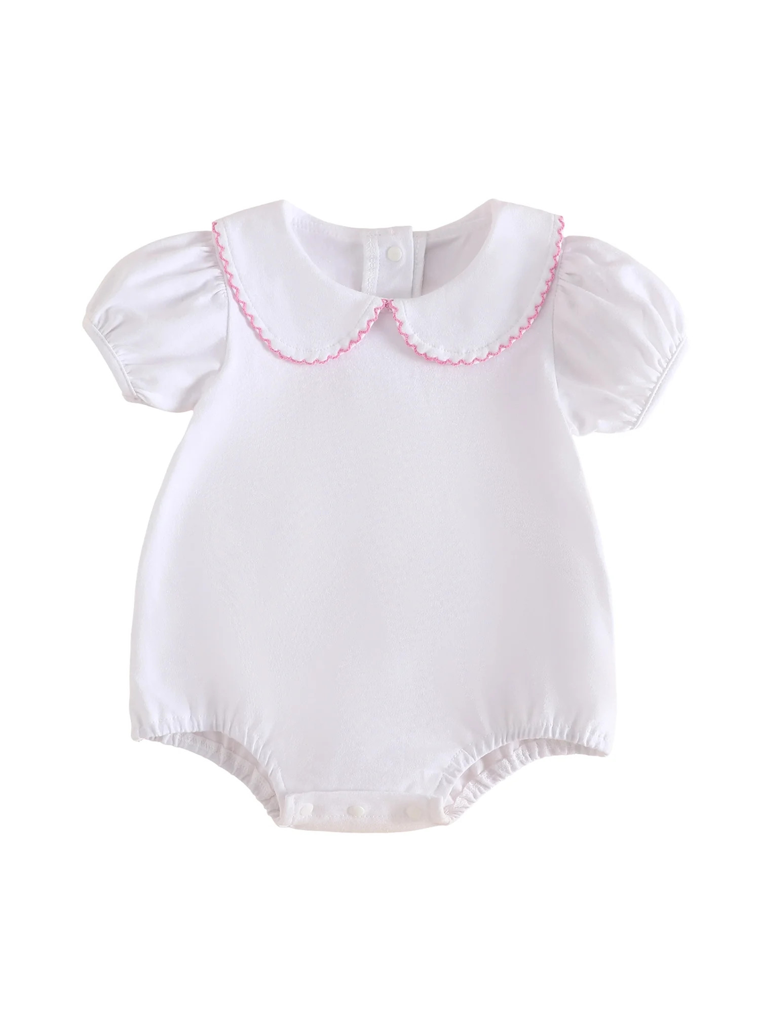 BemeyourBBs Newborn Baby Girls Summer Clothes Bubble Romper Outfit Puff Short Sleeve Peter Pan Do... | Walmart (US)