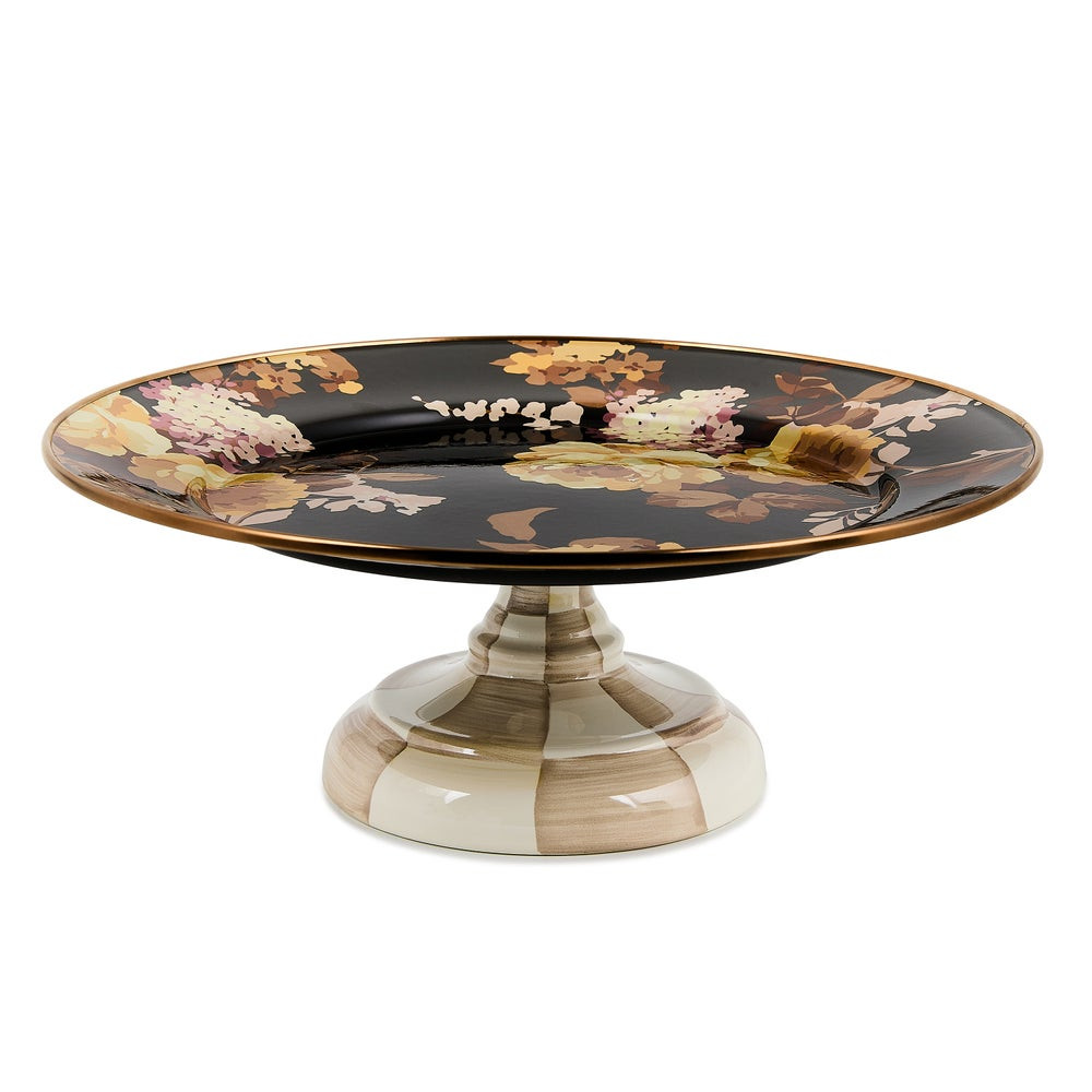 Wild Rose Brown Small Pedestal Platter | MacKenzie-Childs