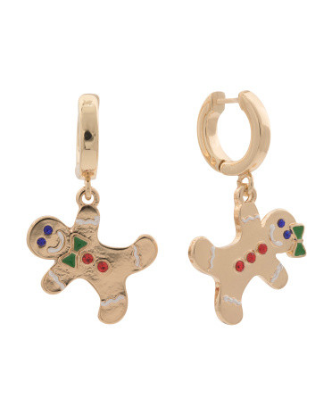 Gingerbread Huggie Hoop Earrings | TJ Maxx