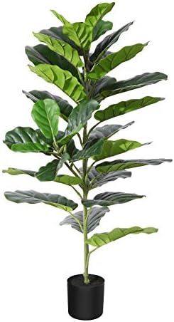 DR.Planzen Artificial Plants Fiddle Leaf Fig Tree 39" Fake Plant in Black Pot Faux Ficus Lyrata w... | Amazon (US)