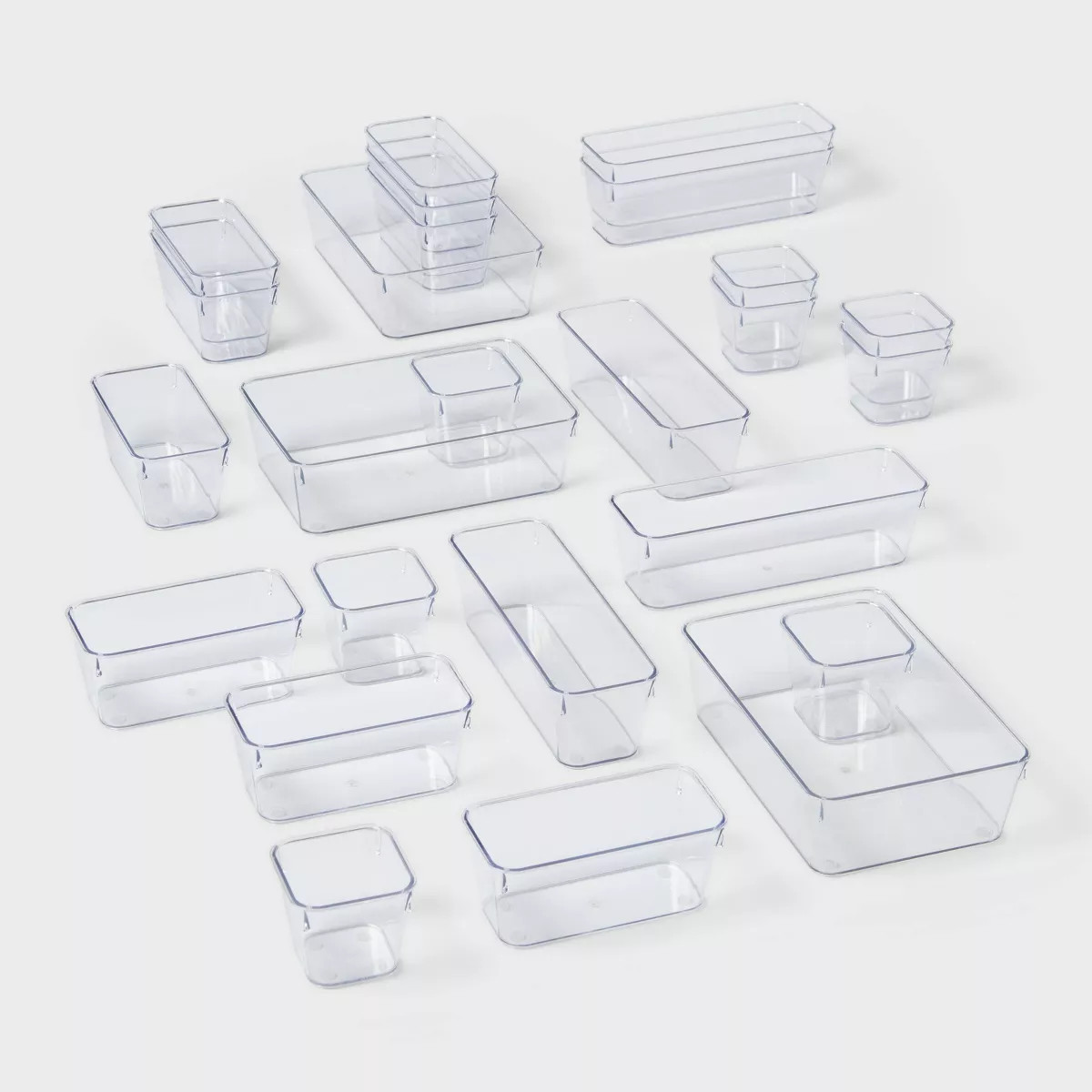 25pc Drawer Flatware Organizer - Brightroom™: Clear In-Drawer Storage, PETG Material, Contempor... | Target