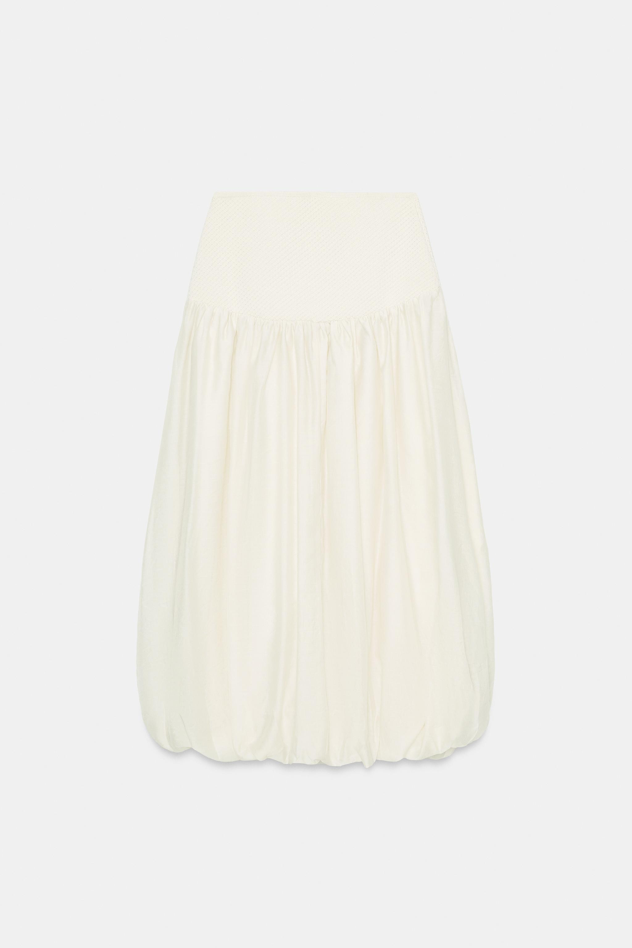 COMBINED KNIT BALLOON SKIRT | Zara US