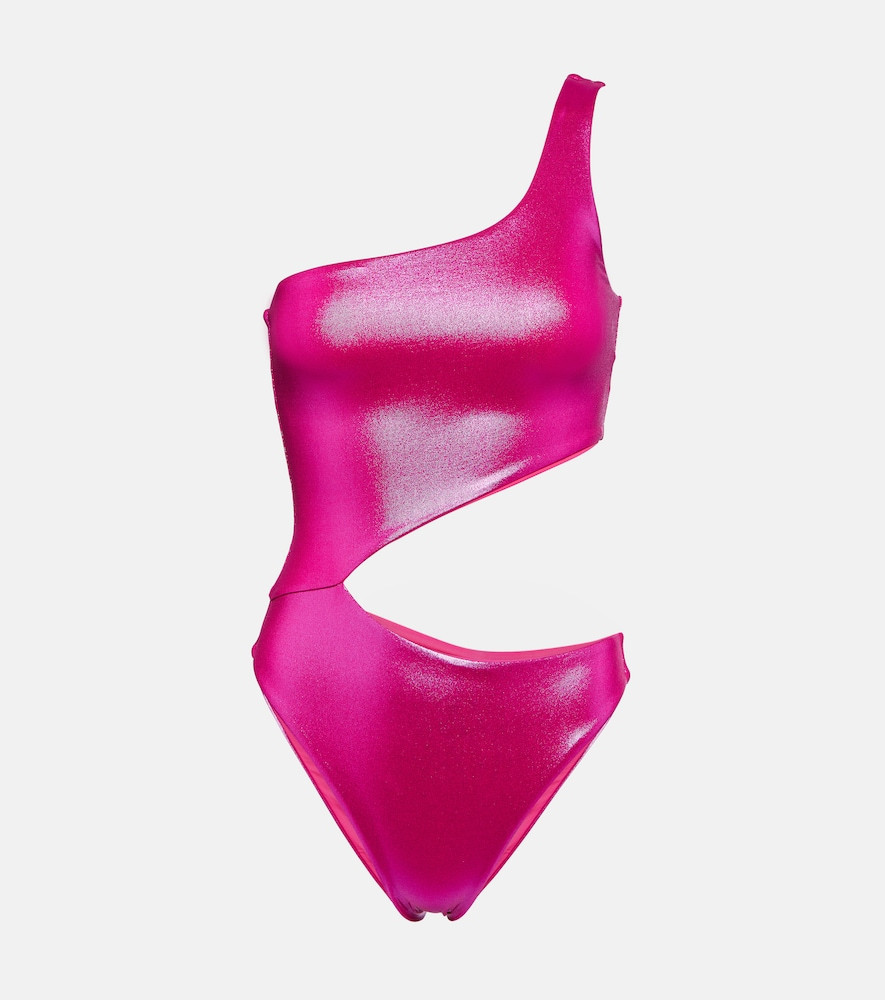 Melissa Odabash Nassau metallic asymmetric swimsuit | Mytheresa (US/CA)