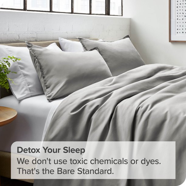 Bare Home Luxury Duvet Cover and Sham Set, Ultra-Soft Microfiber, King/Cal King, Light Gray, 3-Pi... | Walmart (US)
