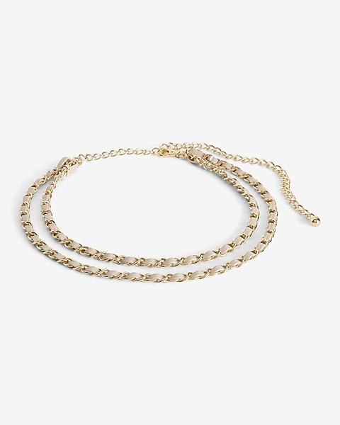Double Rope Faux Leather Chain Belt | Express