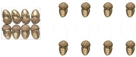 Creative Co-Op Golden Glitter Acorn 4.75 x 4 Foam Decorative Hanging Christmas Ornament Set 8 | Amazon (US)