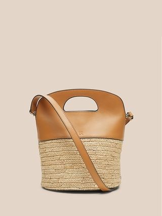 Leather & Straw Bucket Bag | Banana Republic (US)