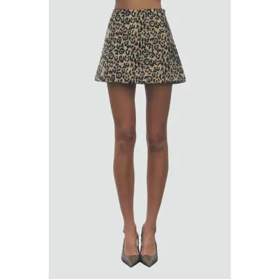 MAUDE CLUB Andie Miniskirt in Brown Black at Nordstrom, Size Large | Nordstrom