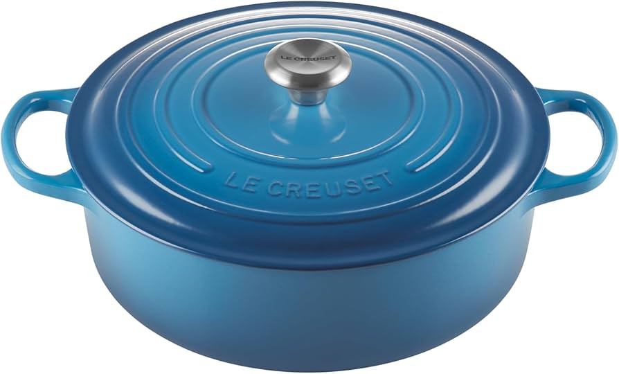 Le Creuset Enameled Cast Iron Signature Round Wide Dutch Oven, 6.75 qt, Marseille, Standard Size | Amazon (US)