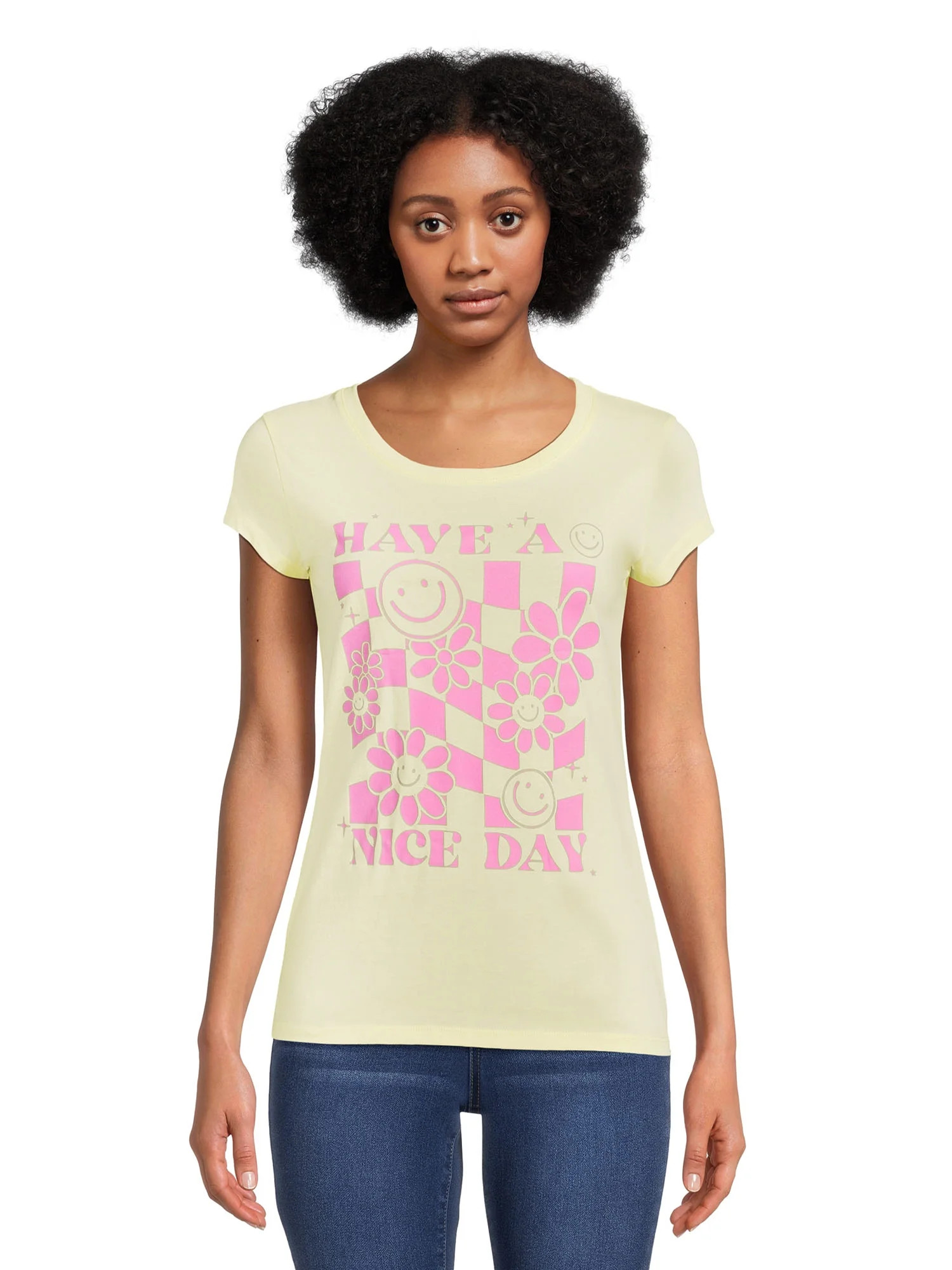 LICENSEWound Up Juniors Have A Nice Day Graphic T-ShirtUSD$5.00Price when purchased online | Walmart (US)