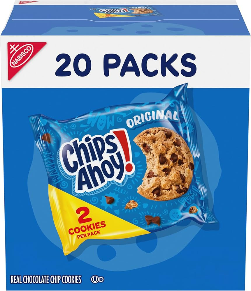 CHIPS AHOY! Original Chocolate Chip Cookies, 20 Snack Packs (2 Cookies Per Pack) | Amazon (US)