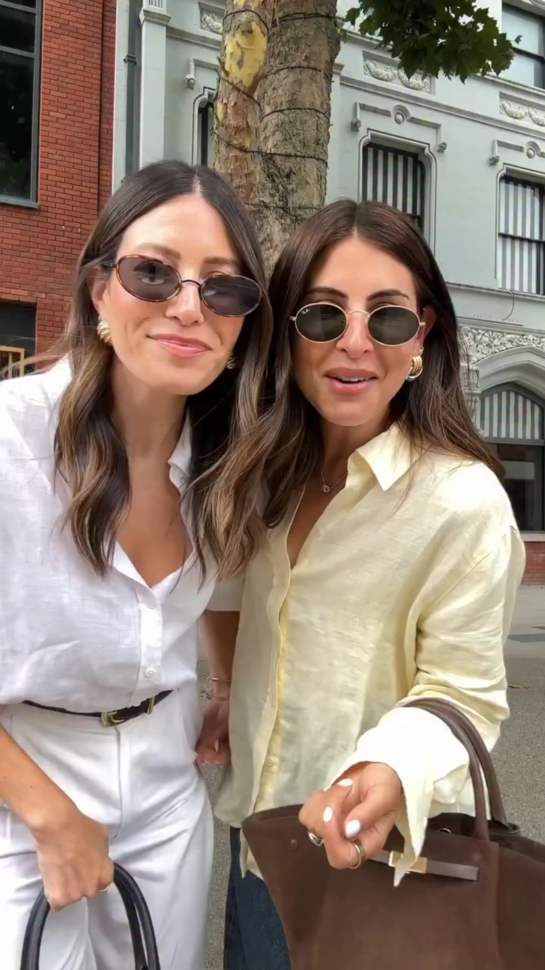 When you are reunited with your bestie after 10 days apart!! 🤍💛🤍 
A bit rusty with our outfit coordination after over a week apart, but at least we got the linen shirt memo!