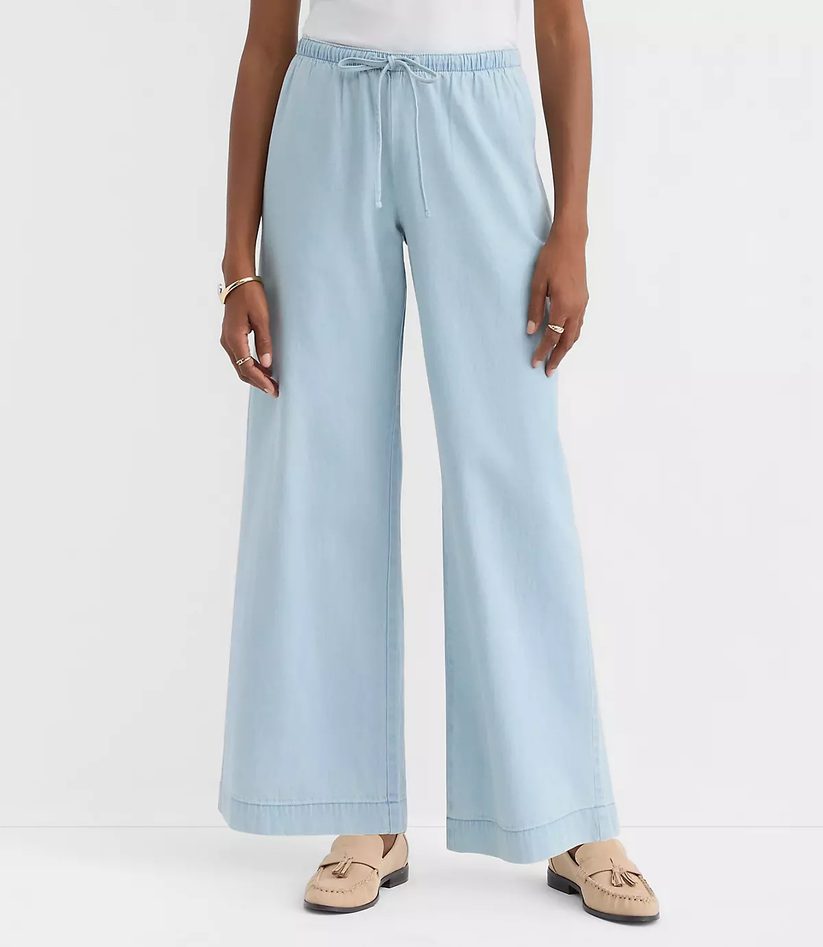 Tall Sawyer Pull On Pants in Chambray | LOFT