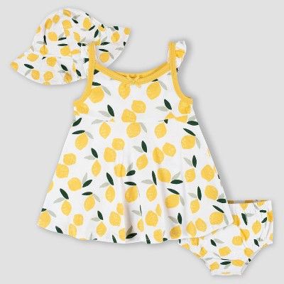 Gerber Baby Lemons and Sundress Set - White | Target