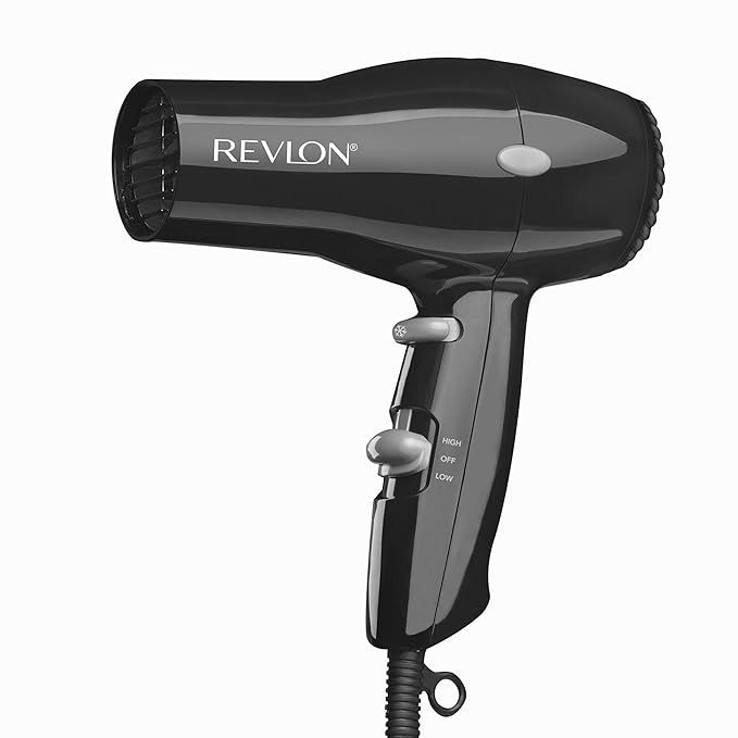 REVLON 1875W Lightweight + Compact Travel Hair Dryer, Black | Amazon (US)
