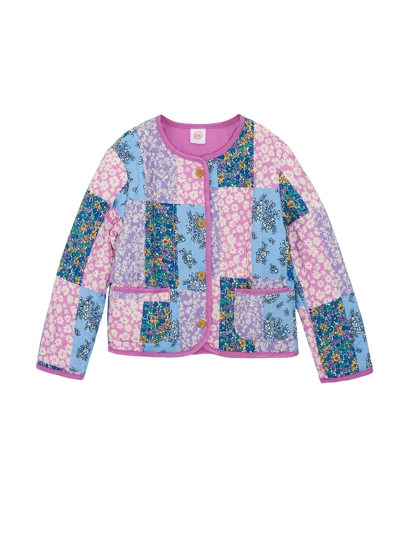 Wonder Nation Girls Quilted Jacket, Sizes 4-18 & Plus - Walmart.com | Walmart (US)